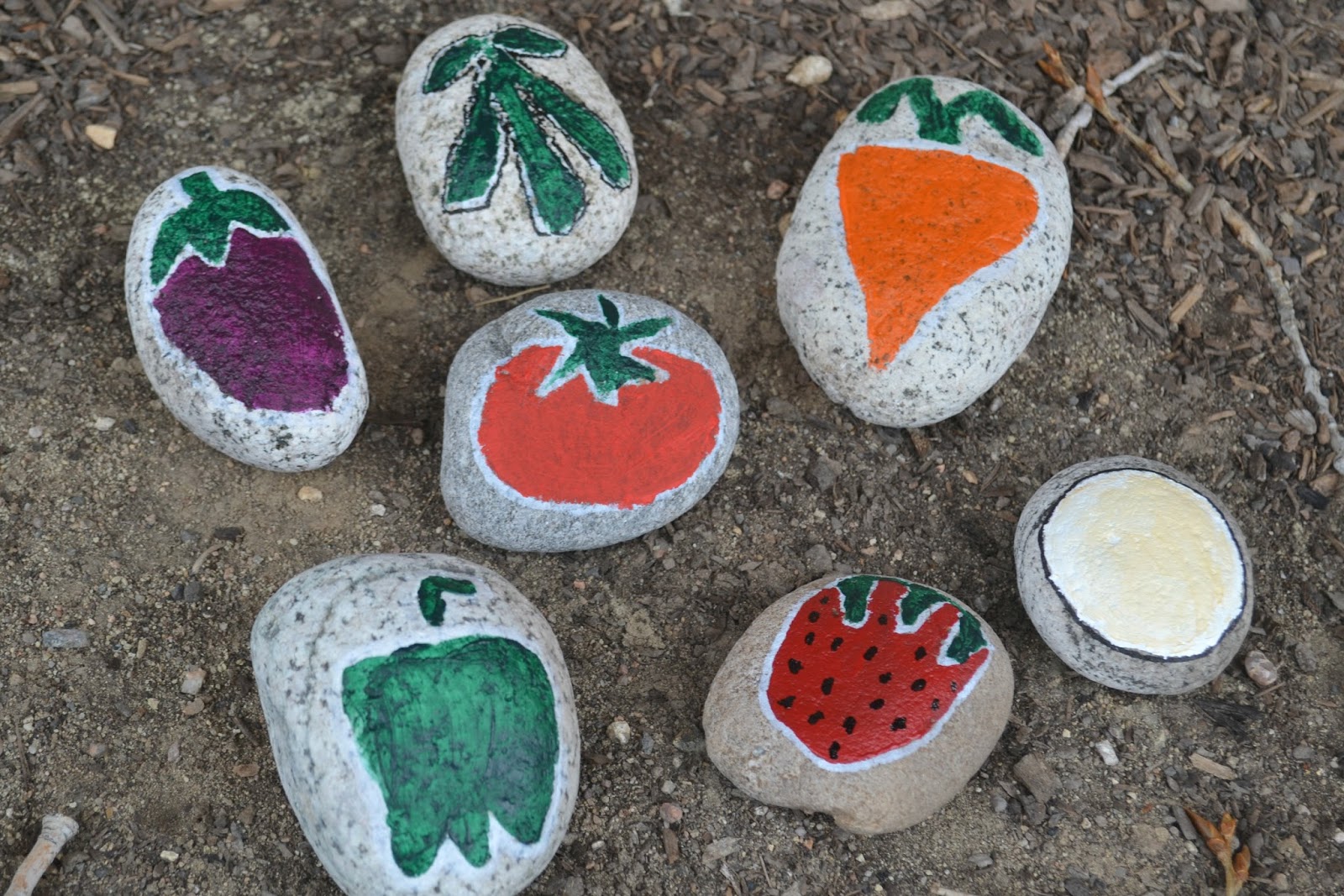 HandPainted River Stone Garden Markers Building Our Story