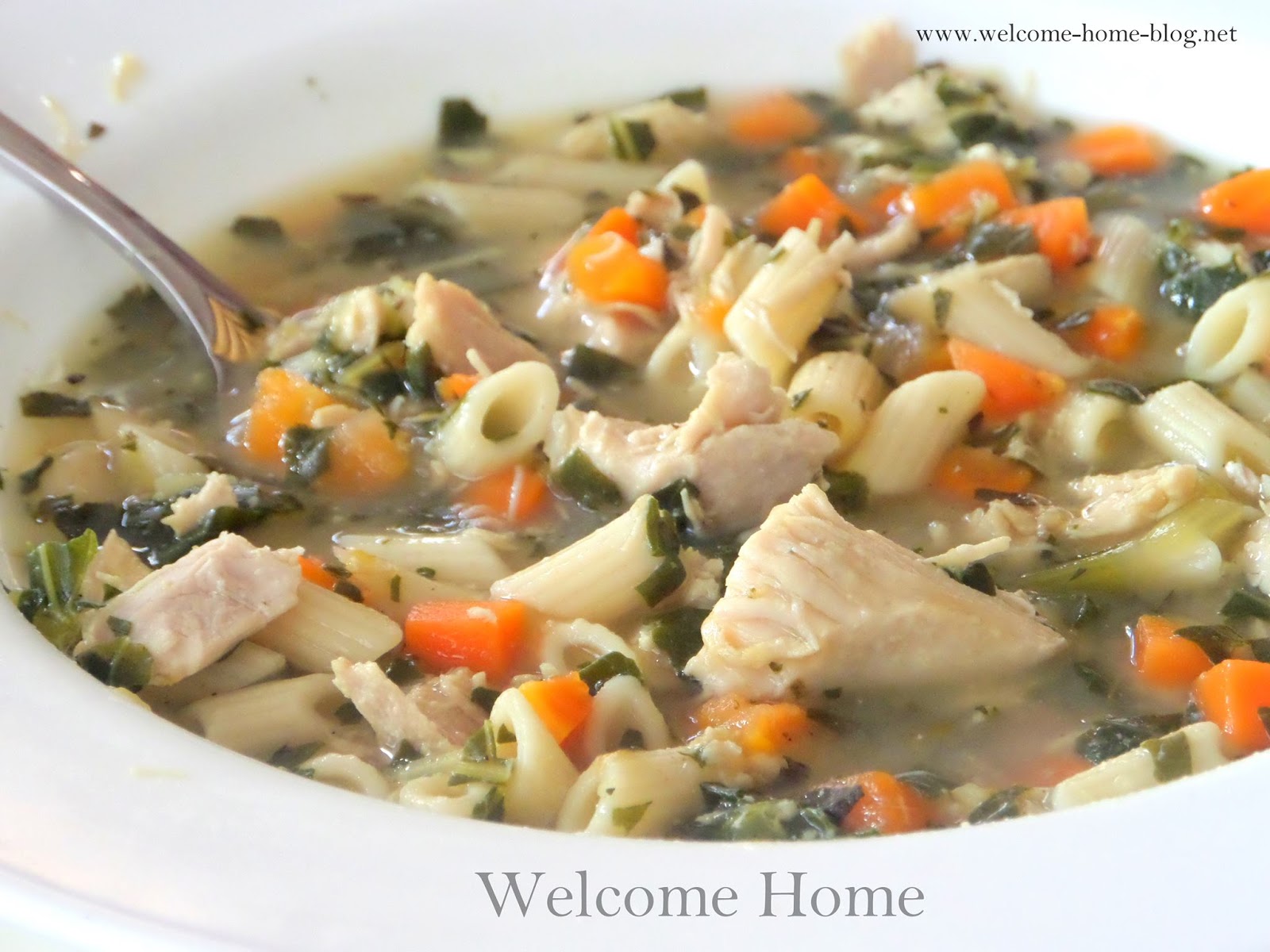 Home Blog Chicken Soup with Penne Pasta and Kale