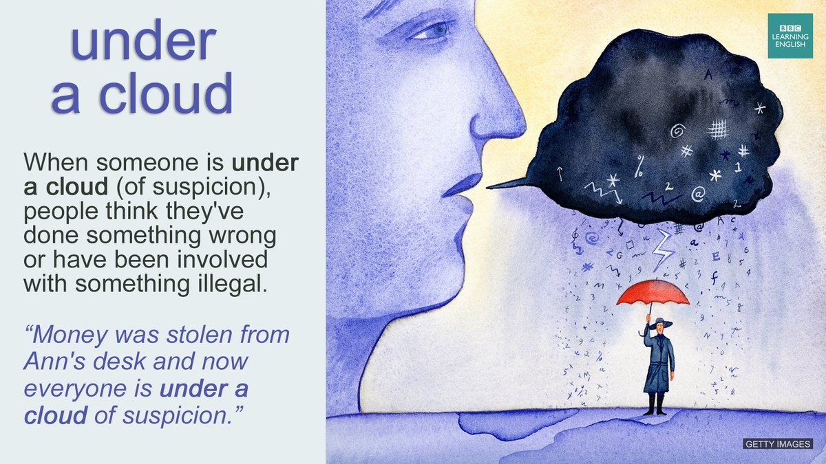 English is FUNtastic Idiom under a cloud