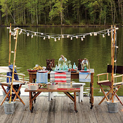 lake july 4th outdoor dock lakeside dinner fourth canopy southernliving lighting happy decorations lights summer lighted buckets decor dining pier