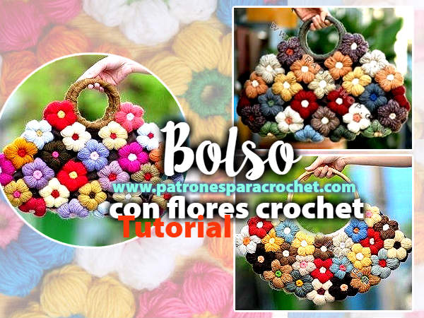 tejer bolso con flor punto puff Mollie Crochet Flower / Tutorial DIY