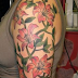 Colorful Flowers Tattoo For Girls