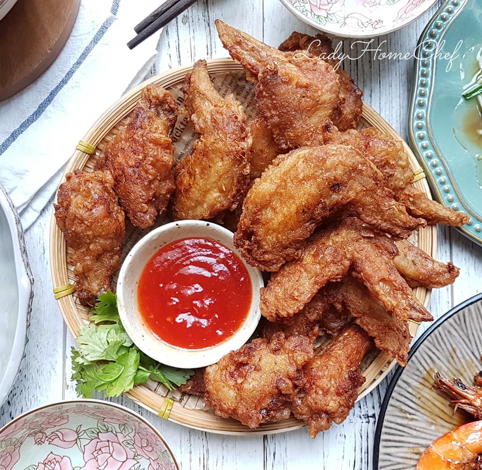 LadyHomeChef Shrimp Paste Fried Chicken Wings