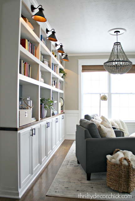 DIY built ins using cabinets