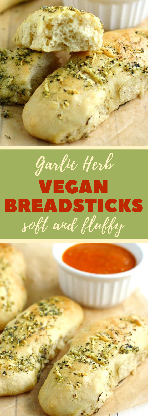 Vegan Garlic Herb Breadsticks with Marinara Sauce #veganrecipe #breadsticks Vegan Garlic Herb Breadsticks with Marinara Sauce #veganrecipe #breadsticks