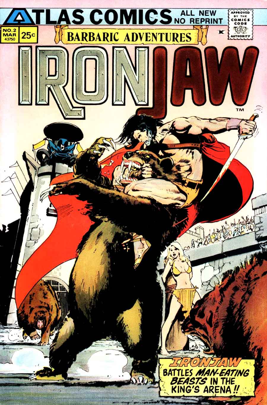 Ironjaw v1 #2 atlas seaboard comic book cover art by Neal Adams