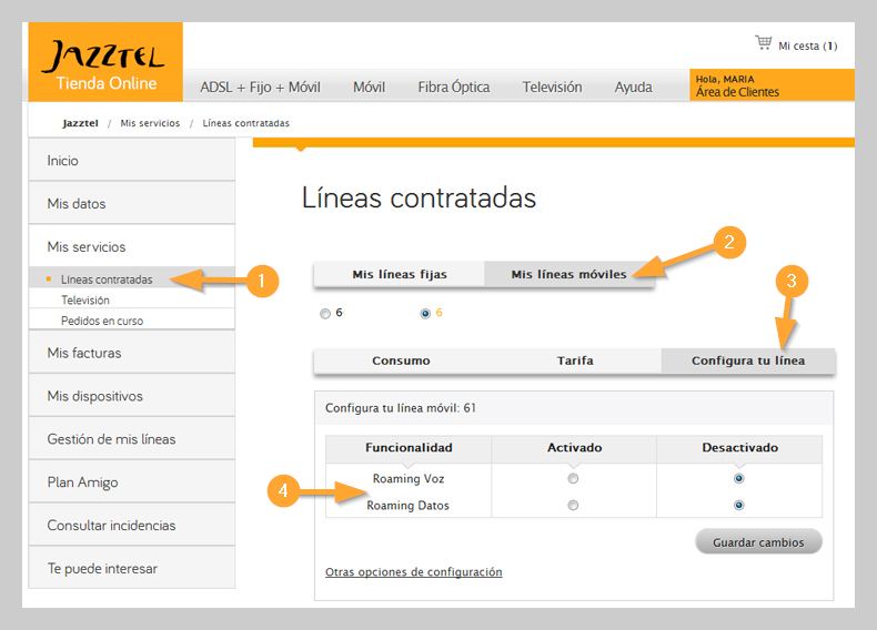 ¿Cómo activar o configurar el roaming de tu línea móvil