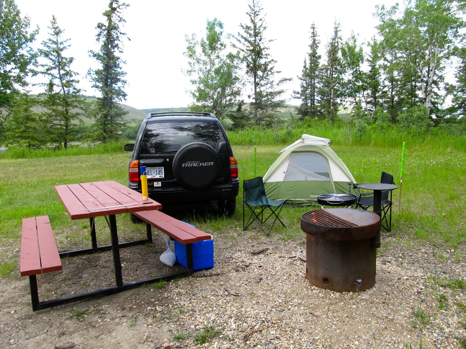 Jeff & Cass Travel Blog Camping, Tangent Park, Alberta