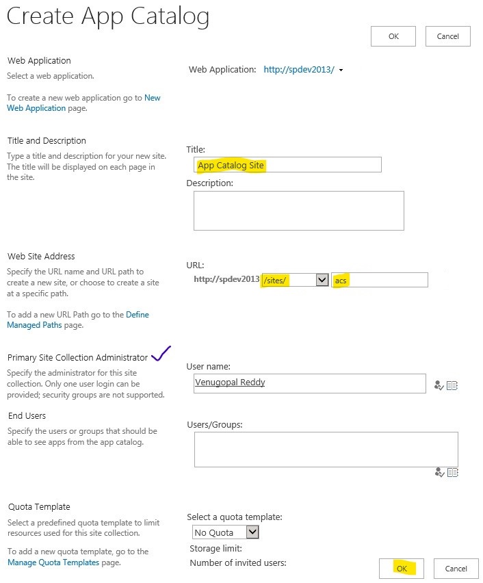 App Catalog Site got created as shown below. Click on Site URL.