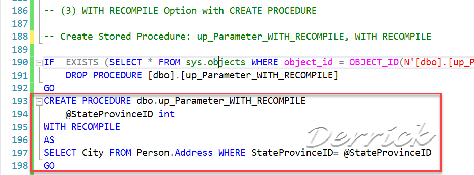 stored procedure recompile stored procedure recompile