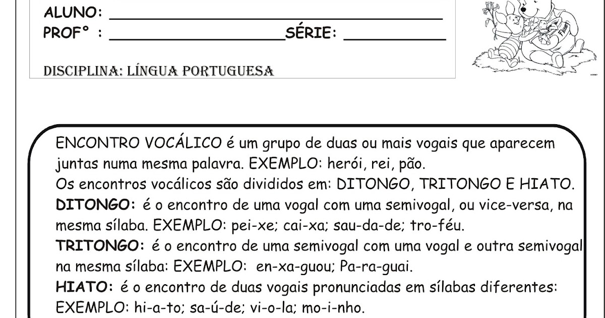 Ditongo hiato tritongo encontros circule vocálicos adjetivo ensino encontro vocálico ensinoja pasta