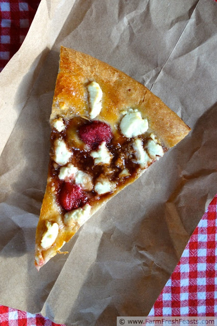 Buttermilk Pizza with Raspberries, Goat Cheese, and Balsamic Syrup