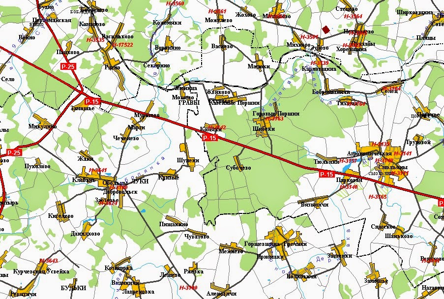 Карта толочинского района подробная с деревнями