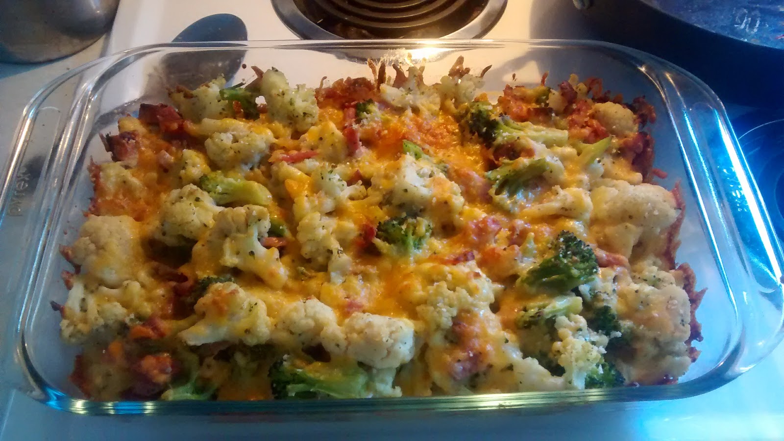 4 P's in a Pod Broccoli Cauliflower Ham Casserole