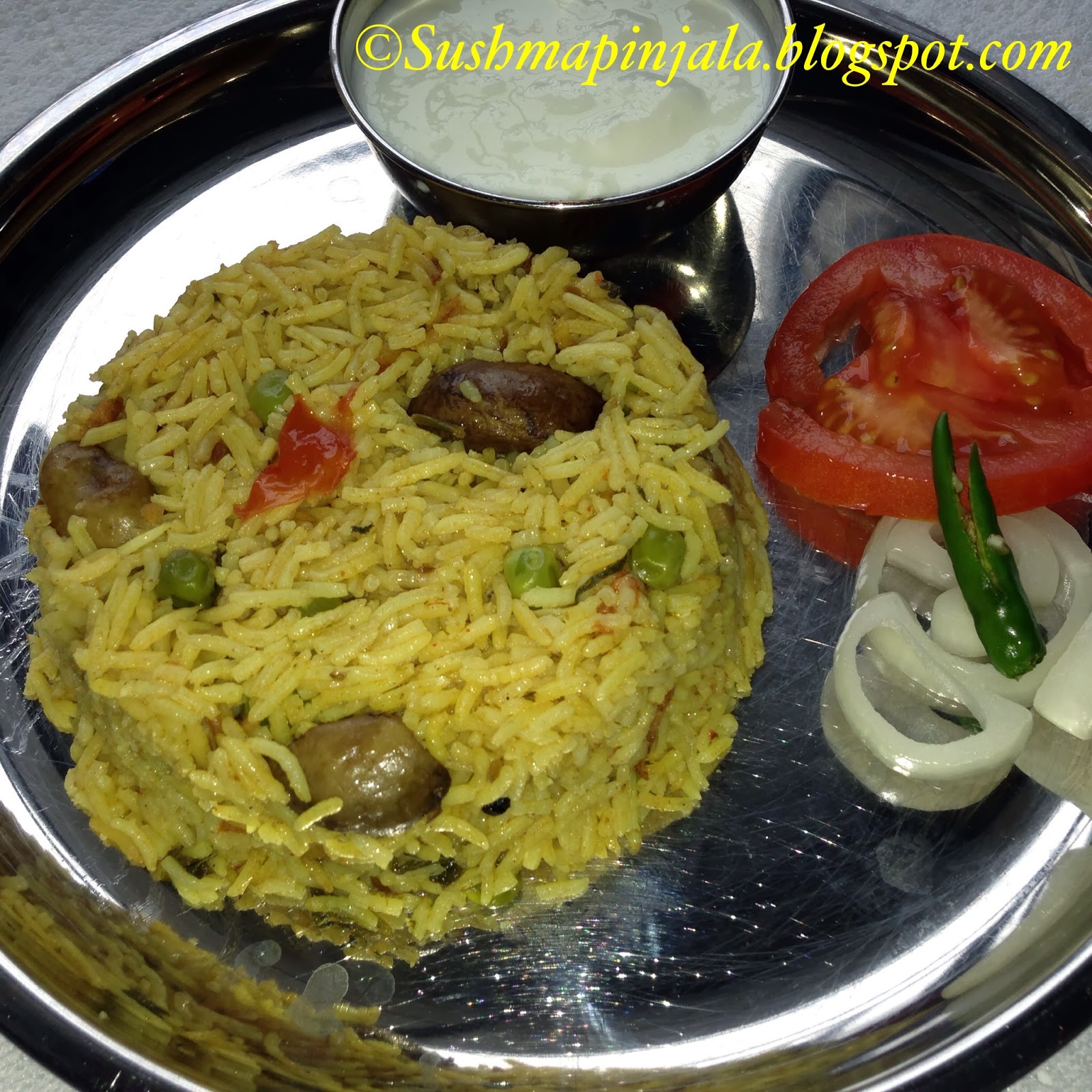 Tomato Mushroom Pulao From Sushma's Kitchen