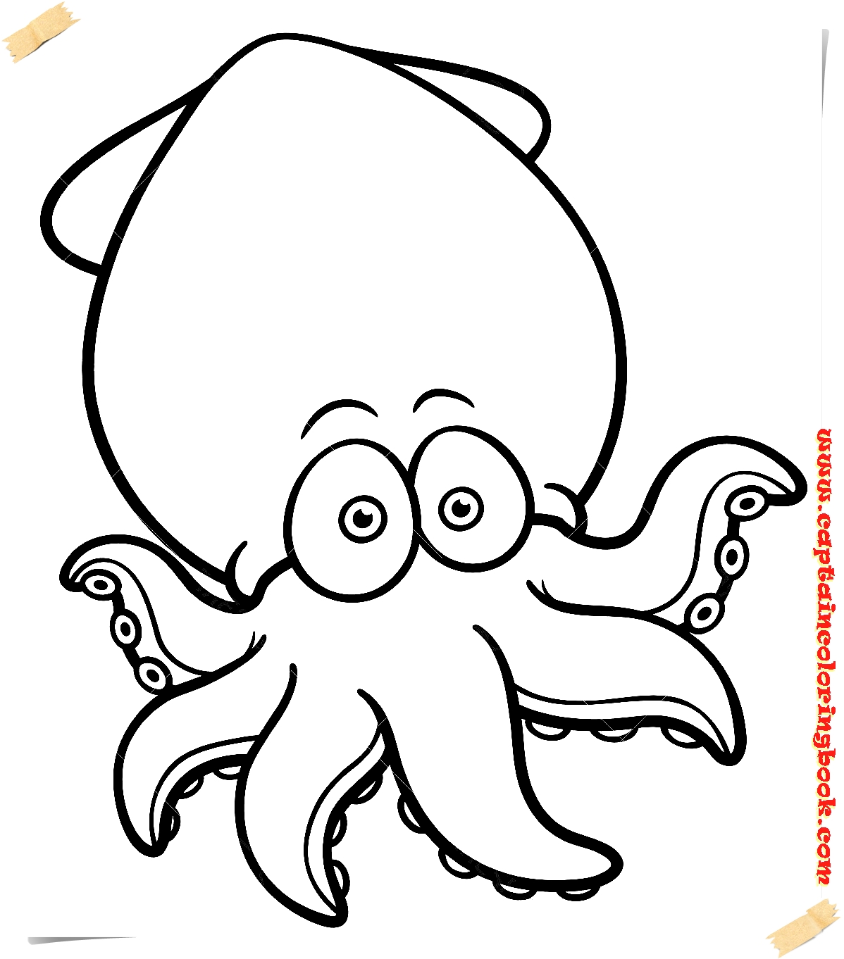 coloring cartoon octopus printable keyword pdf