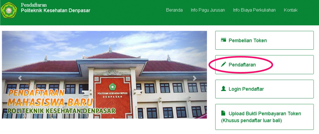 Pendaftaran Mahasiswa Poltekkes Denpasar,Bali Ta 2021/2022