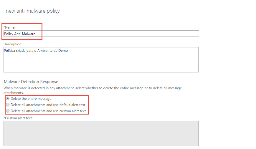 Configurando Exchange Online Protection O365 Malware Filter Michel