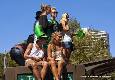 Watching the St Patrick's Day Parade, Sydney