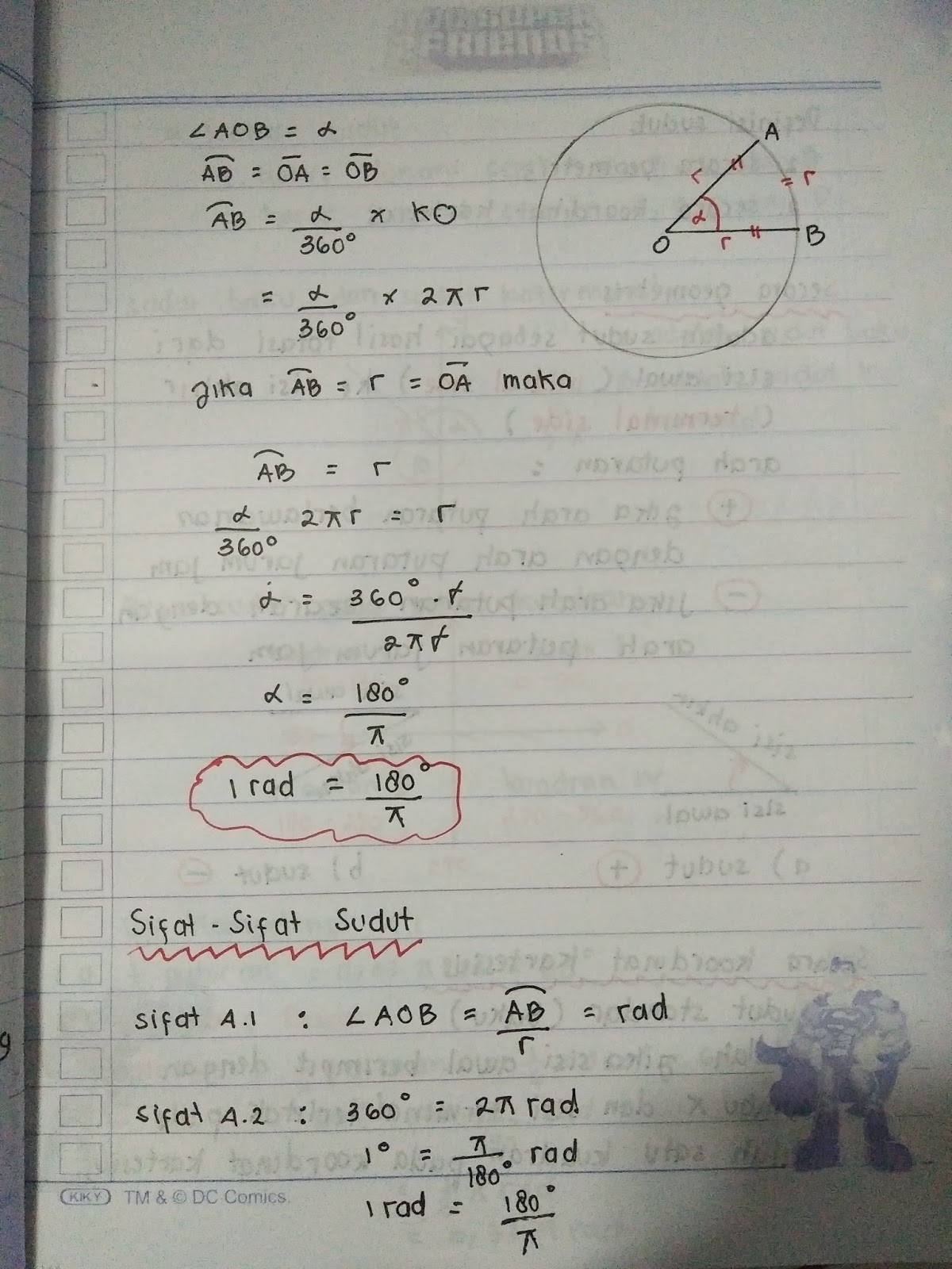 Belajar trigonometri 1 Belajar Matematika Pembahasan tentang radian dan derajat dapat dilihat pada video dan gambar berikut Gambar pembuktian satu radian