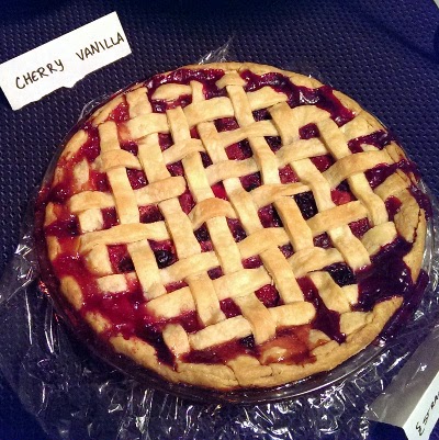 Pi day cherry vanilla lattice pie