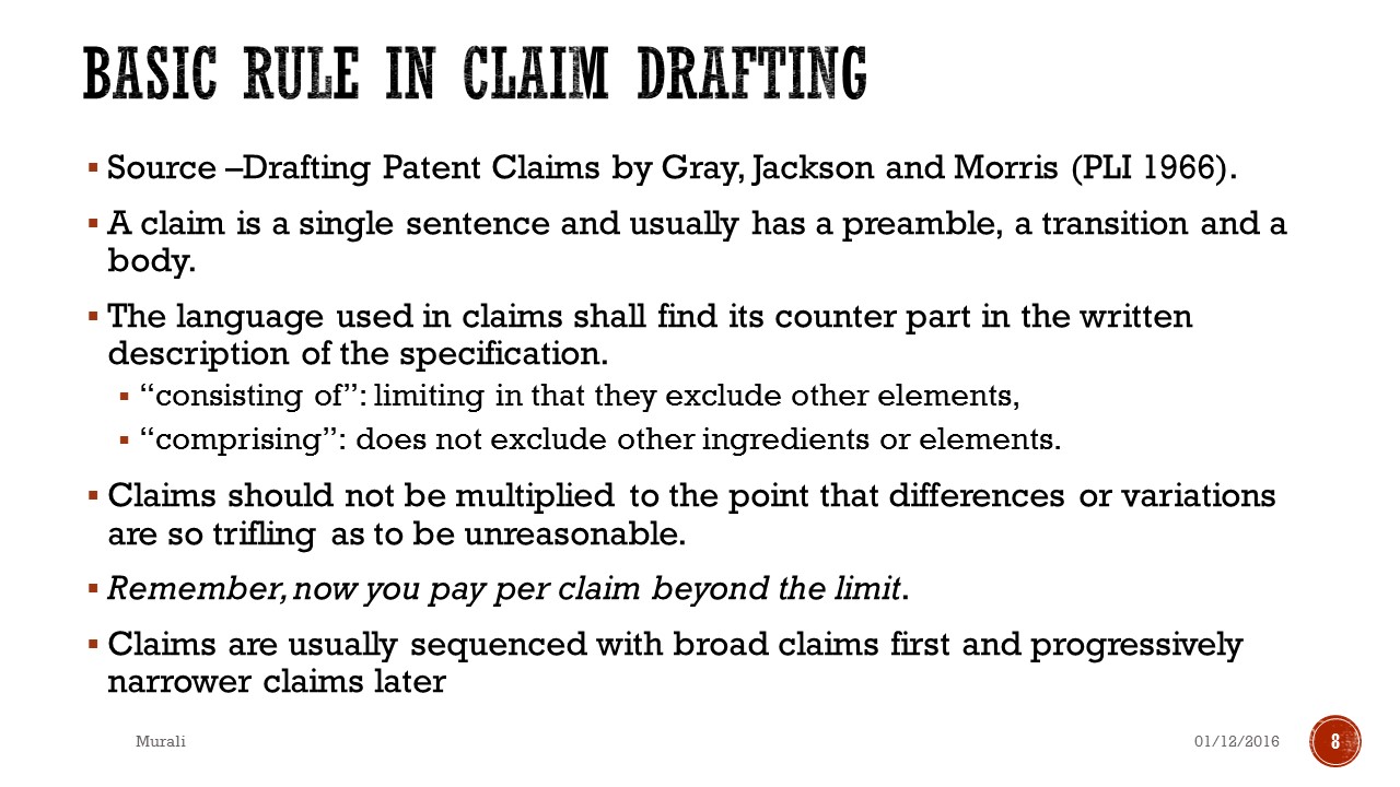 Essentials Of Patent Drafting