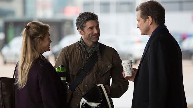 THE FATHER RIVALS: Patrick Dempsey as Jack Qwant and Colin Firth as Mark Darcy. zellweger dempsey firth bridget jones's baby