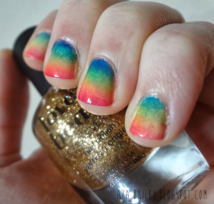 Rainbow sponge gradient for nails