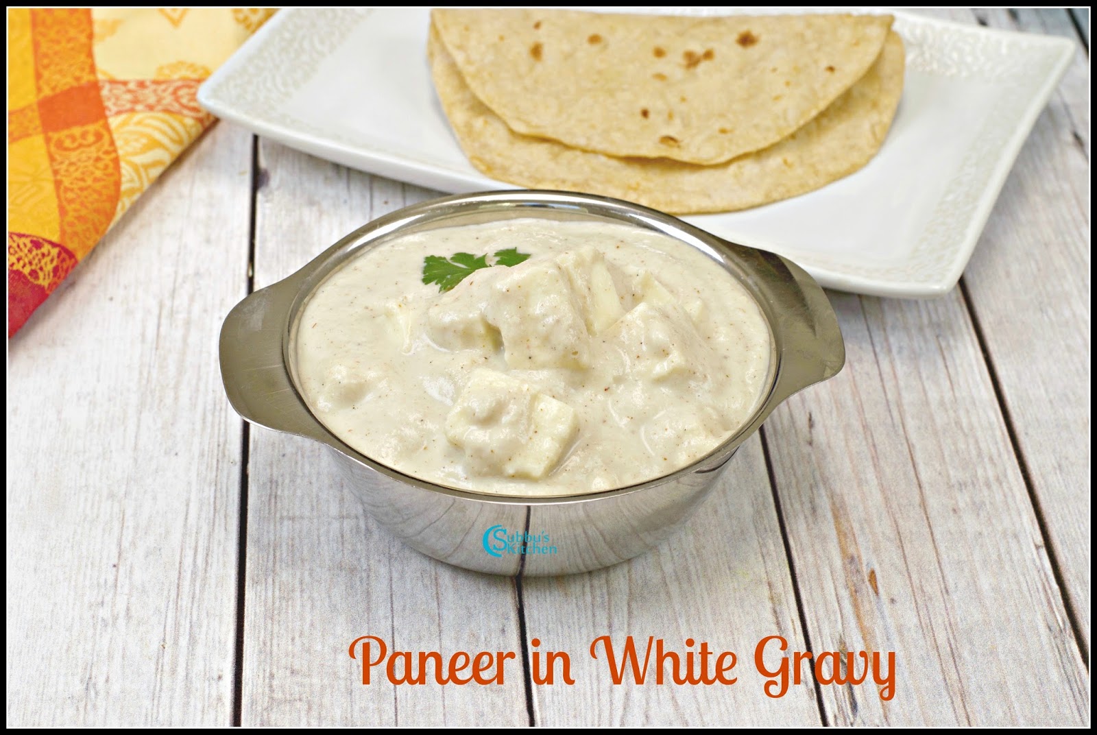 Paneer in White Gravy Recipe Subbus Kitchen