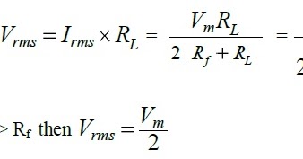 Half-wave rectifier R.M.S. Output Voltage (Vrms) Derivation