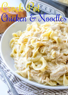 Crock Pot Chicken and Noodles recipe from Served Up With Love