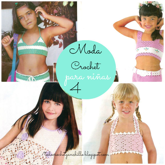 4 Blusas con faldas Crochet para Niñas patrones
