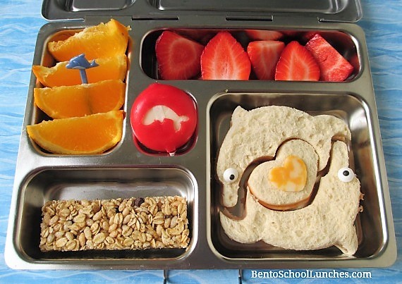 Dolphins fun lunch created with UpChefs sandwich cutter