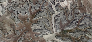abstract bas-relief,Spain fields from the air, artistic representation of human labor camps abstract bas-relief,Spain fields from the air, abstract expressionist photography, abstract landscape, fantasy imaginary forms, abstract surrealism