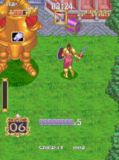 Gaiapolis Arcade Gameplay Screenshot 2 Gerard versus a robot