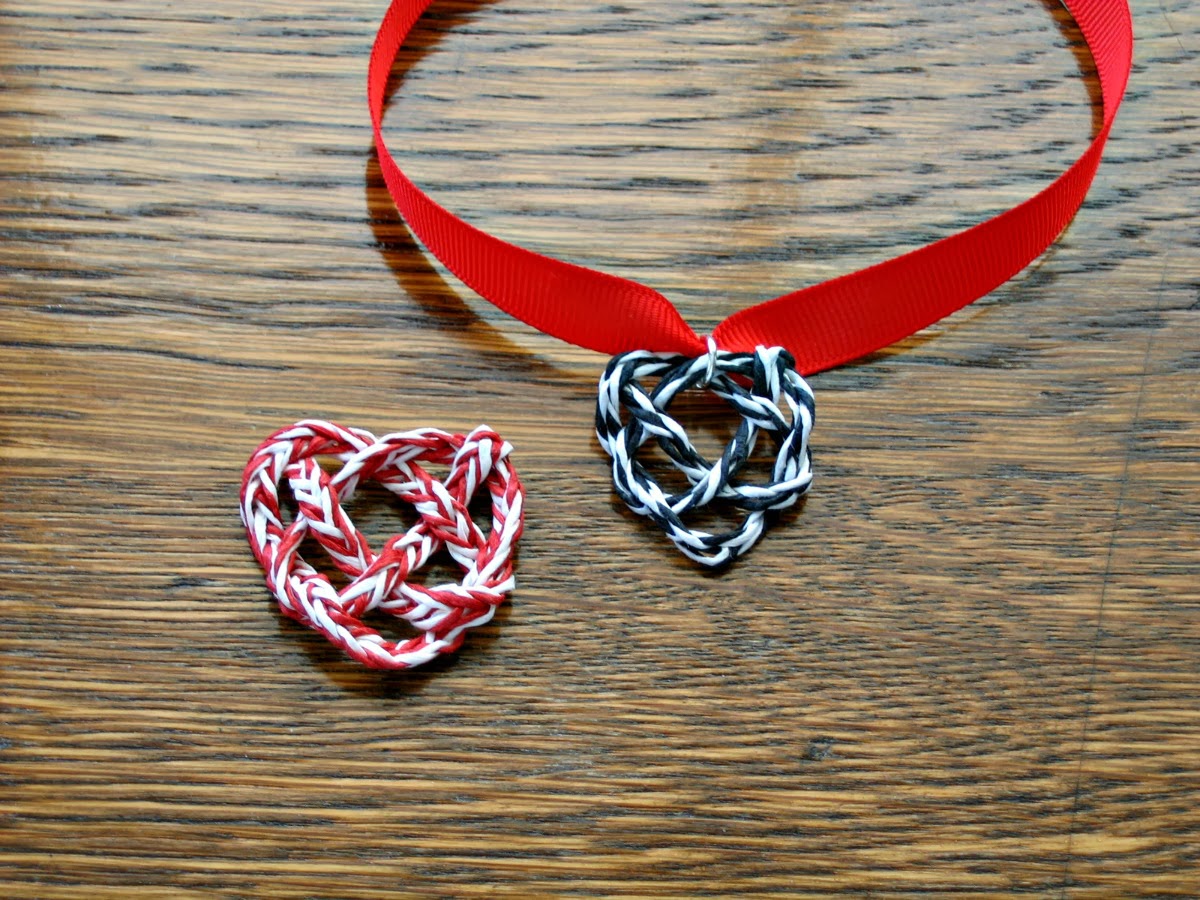 paper twine heart knots