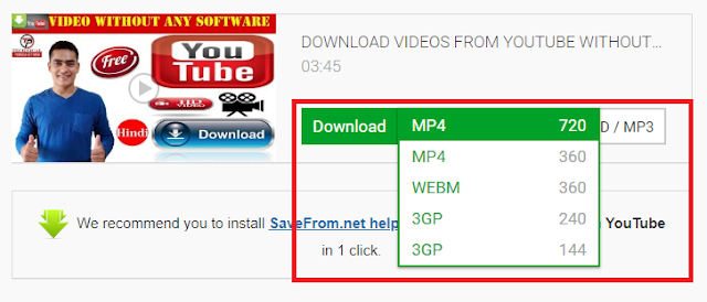 download youtube video without any software