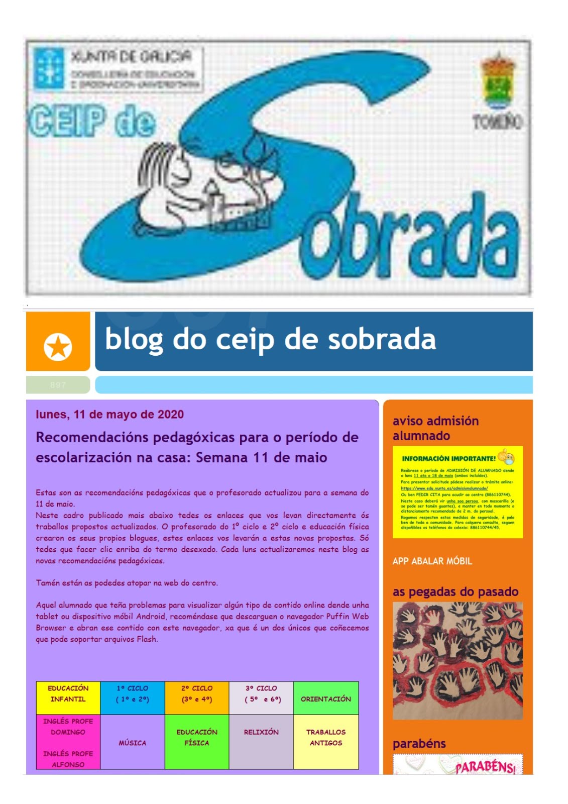 BLOG DO CEIP DE SOBRADA