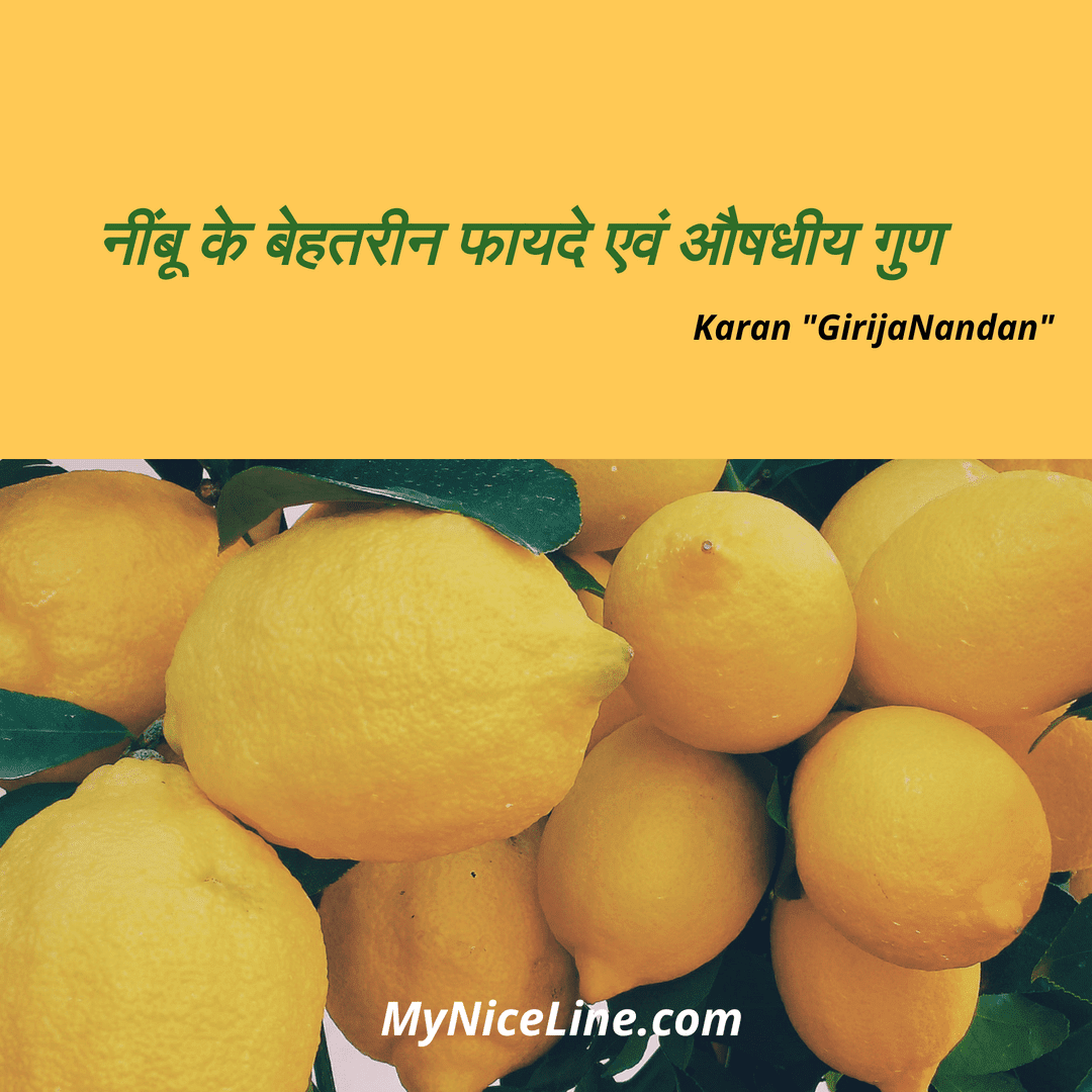 नींबू के 11 लाभ या फायदे एवं औषधीय गुण Top Benefits Of Lemon In Hindi