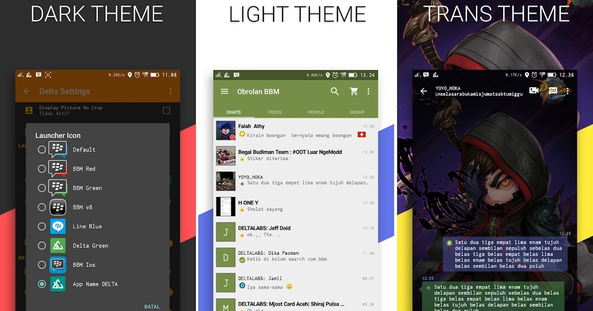 BBM MOD DELTA V4.4.0 Based V3.3.7.97 Apk Clone Not Clone