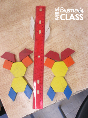 We started our fractions unit by learning about symmetry and lines of symmetry. Here's an activity that helped students learn it in a very hands-on, visual way!