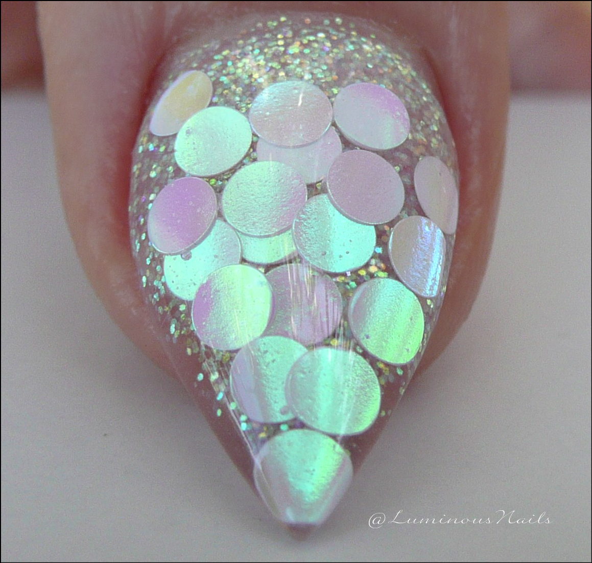 Luminous Nails Pastel Goth Nails... Lilac, Sheer White & Silver