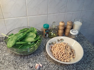 Garbanzos con espinacas a la crema