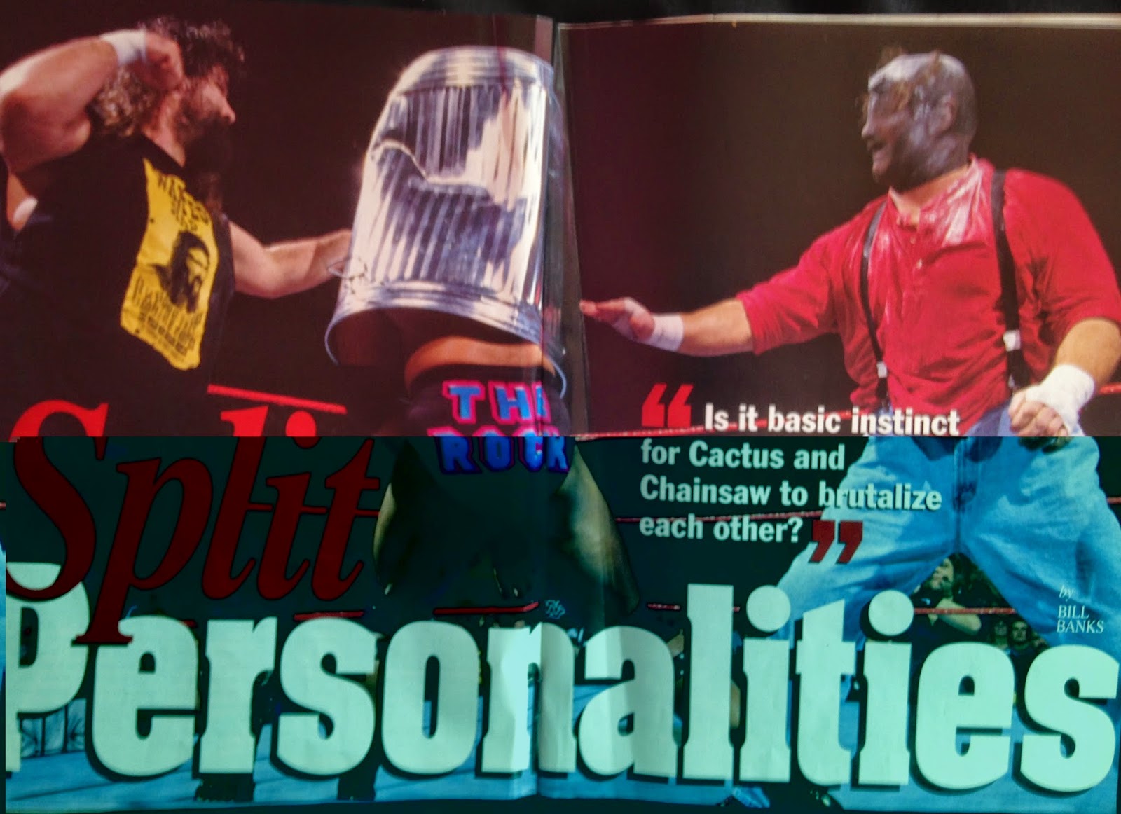WWE - WWF Raw Magazine - April 1998 -  Cactus Jack and Chainsaw Charlie