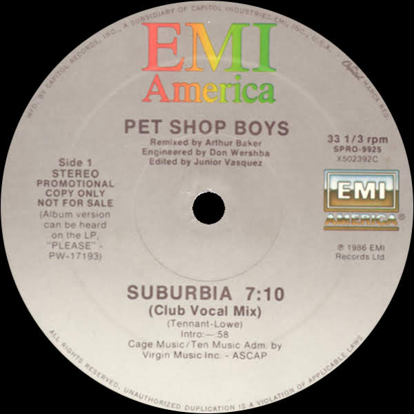 80sMusicReMixes: Suburbia (Arthur Baker Remix) - Pet Shop Boys