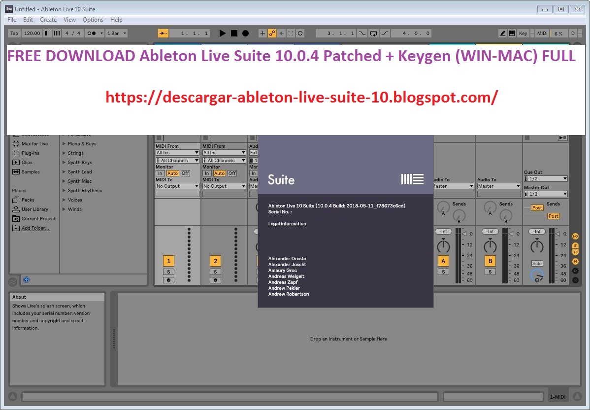 ableton live suite patch+keygen