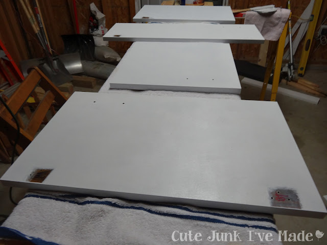 How to Paint Laminate Cabinets - Part Two - doors with second Coat of Primer