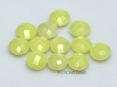 Milky-Cubic-Zirconia-Olive-Green-Color-Round-double-checkerboard-cut-Gemstones-Suppliers
