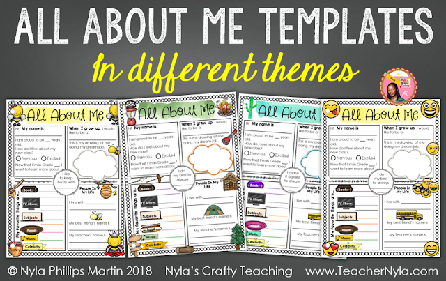 Nyla's Crafty Teaching: All About Me Writing Activities for Back to School