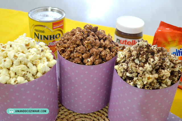 receita pipoca doce gourmet leite ninho nutella ovomaltine